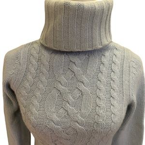 Halogen Fitted Turtleneck Lambswool and Angora light blue turtleneck size Small